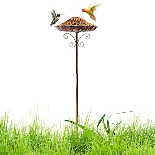 Vogelbad Für Den Außenbereich | Vintage Vogeltränke | Höhenverstellbarer Winterfester Metallvogelbrunnen Für Terrasse Garten Balkon