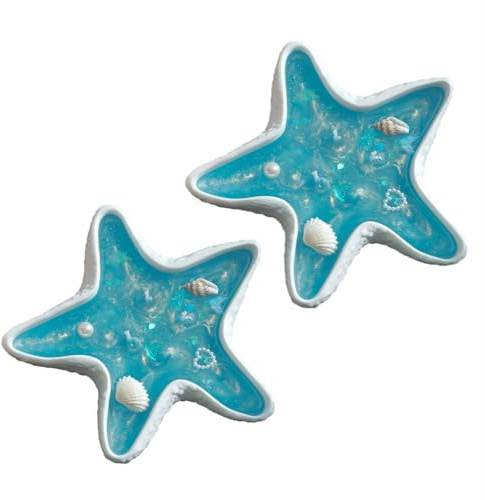 2 candele a forma di stella marina ispirate all'oceano, profumate alla soia - candele decorative dall'estetica costiera per casa, bagno e regalo (stella marina)