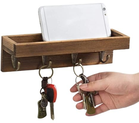 Mensole da parete, organizer con ganci, organizer per chiavi a mensola da parete, scaffale decorativo multifunzionale per decorazioni per la casa, soggiorno, camera da letto, bagno, fattoria, ingresso