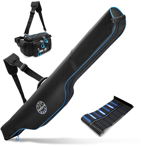 Pro Tackle Strike Mobility Set I – 3-teiliges Taschenset für mobiles Angeln - Strike Bum Bag, One Rod Hardcase 146 cm, fischschonendes 120 × 20 cm Measure Tape - Streetfishing & Raubfisch-Komplettset