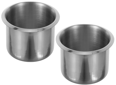 MOLUCKFU 2 Piezas Portavasos Insertable de Acero Inoxidable para Coche y Barco Soporte Práctico para Bebidas Sofá Furgoneta y Autocaravana de Resistente la Corrosión y Fácil Instalación