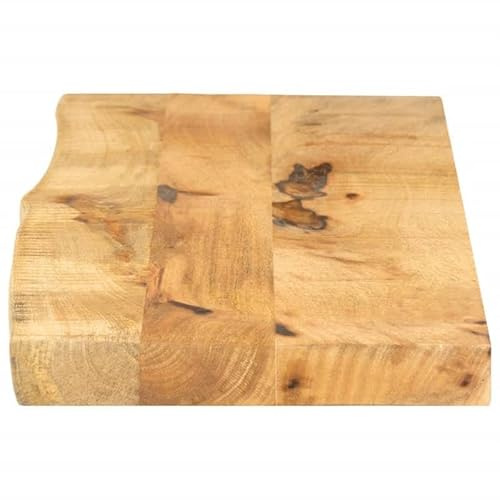 Eleganz Tablero de madera de mango macizo, 120 x 20 x 3,8 cm, con acabado natural, borde de árbol áspero para decoración rústica