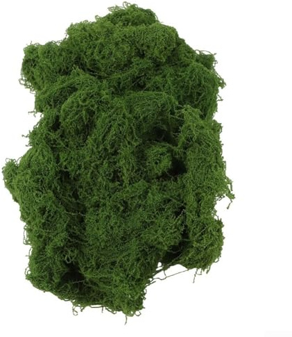 Musgo artificial de 500 g para paisajismo, manualidades de modelos, fabricación de coronas, macetas y proyectos decorativos de interiores (verde oscuro)