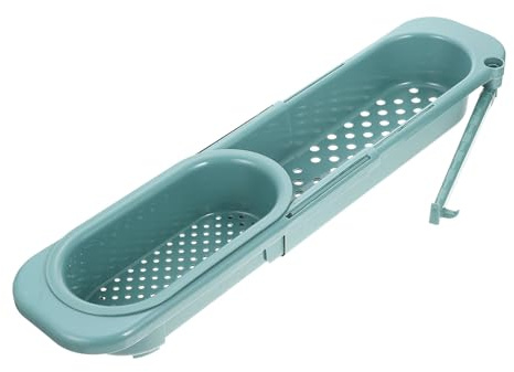 LOLIPPYY Rejilla Colador de Fregadero Extensible Verde, Cesta para Secar Platos y Escurrir Verduras, Organizador Multifuncional para Cocina, Colador para Frutas y Utensilios, Filtro