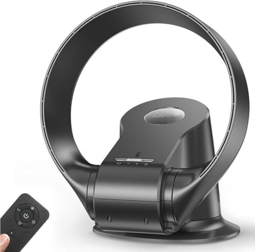 Bladlös Väggmonterad Hemfläkt, Elektrisk Väggfläkt För Sovrum, Liten Kommersiell Tyst Elektrisk Bordsfläkt, Med Fjärrkontroll Nominell Effekt 26w Tyst Kylluft, Black, Length 35.6cm x Width 23.5cm