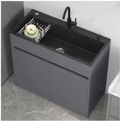 Lavello Da Cucina Indipendente In Acciaio Inossidabile, Lavello Di Tipo Commerciale con Sgocciolatoio E Rubinetti per Acqua Calda/Fredda, per Uso Esterno, In Garage O In Lavanderia