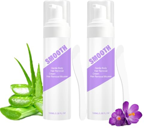 Cloud Sense HåRborttagningsmousse, Mild HåRborttagningsspray Med Spatel,Aloe Vera HåRborttagningsspray KäNslig Hud, Snabbverkande Med Aloe Vera, Skonsam Och Lugnande FöR Kropp, Ben, Ansikte (2 PCS)