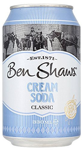 Ben Shaws, Classic Cream Soda case of 330ml Cans, Vanilla (Pack of 24)