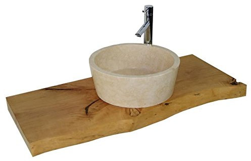 Waschbecken aus Naturstein, Granit, Model Kairo, Egypt Cream, Ø42cm