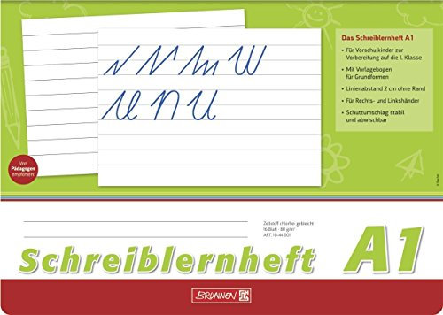 Brunnen Schreiblernheft A4 quer, 16 Blatt (5er Pack, Lineatur A1)