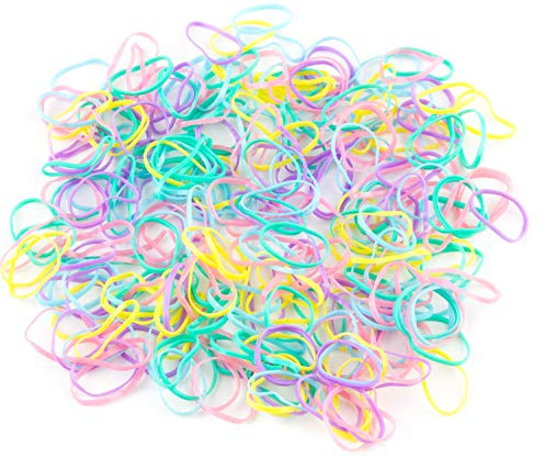Mytoptrendz® Pastel Mix Small Tiny Mini Elastics Hair Tie Ultra Elastic Rubber Bands Braiding Bands for Girl Braids