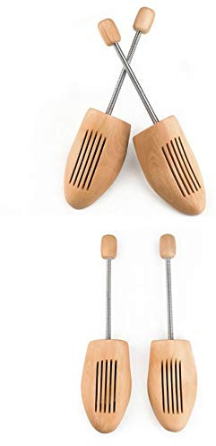 JHKJ Schuhspanner mit Spiralfeder, aus Holz, ausgezeichnete Feuchtigkeitsaufnahme, Shoe Stretcher Shaper, Unisex (1 Paar),2pairs,37/38