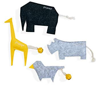 PiuPet® Katzenspielzeug 4er Set I Katzenminze Spielzeug I Stylische Katzenminze Kissen I Katzen Spielzeug I Baldrian Kissen für Katzen I Katzenspielzeug Set