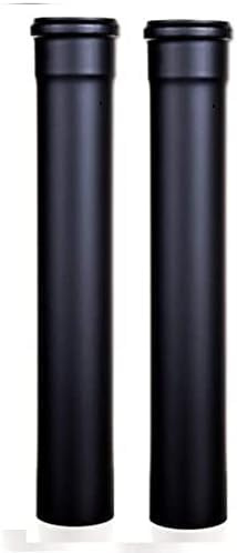 Tubo scarico fumi Lineare mm 250 NERO Diametro 80 mm (confezione 2 pezzi) pellet canna fumaria cucina barbecue