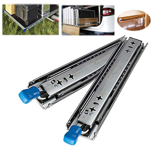 LKLXJ 1Paar Schubladenauszüge Vollauszug - Schwerlastauszügen Mit Verriegelung, 500mm 800mm 1200mm, Mit Lock-in/Out Einrastfunktion, Teleskopschienen Für Keyboard - Schiene Schublade