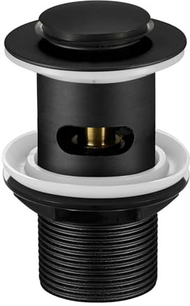 Wasserrhythm Bonde de vidage clic-clac pour lavabo de salle de bain avec trop-plein - Norme britannique G1 1/4BSPP