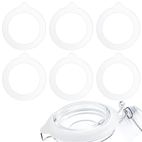 KINBOM 6 Stück Silikon Ersatz Dichtungen, Gummiringe für Weckgläser, Einweckgummi, Silikon Dichtring Einmachglas Gummi Dichtringe Glas Vorratsgläser (9,5cm Außendurchmesser, 6,8cm Innendurchmesser)
