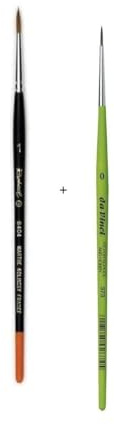 Raphael Pinceau Series 8404,kolinsky Rouge Sable Pinceau,Taille 1 et Da Vinci 373