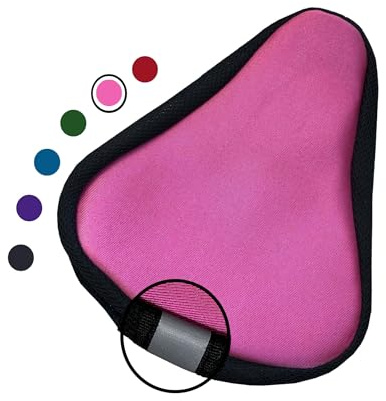 MI0512 Kids Bike Gel Seat Cushion Cover, 8x5 inch Child Cover Premium Comfortable Small Bicycle Saddle Pad (Pink)