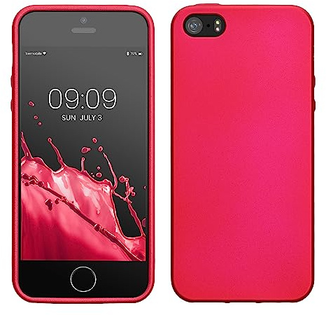 kwmobile Housse Compatible avec Apple iPhone SE (1.Gen 2016) / iPhone 5 / iPhone 5S Coque - Housse de téléphone Protection Souple en TPU - Rose métallique
