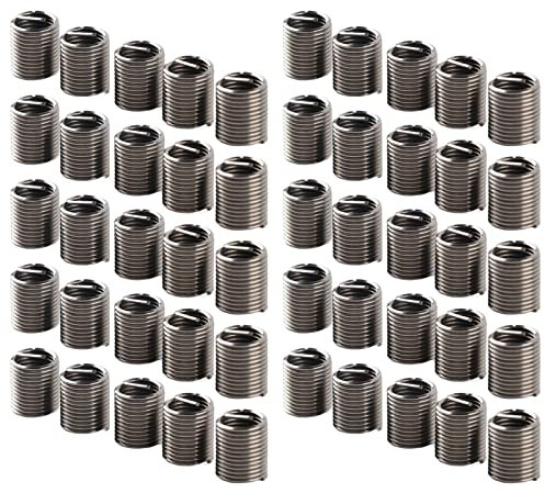 50 Pièces 304 Acier Inoxydable Métrique M10x1.25 Inserts Filetés Gaine En Acier Type Helicoil Manchon De Réparation De Vis(2D)