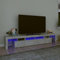 Mobile Porta TV con Luci LED Grigio Cemento 230x36,5x40 cm, Entertainment Center, TV per Soggiorno, Supporto TV, per Soggiorno o Salotto