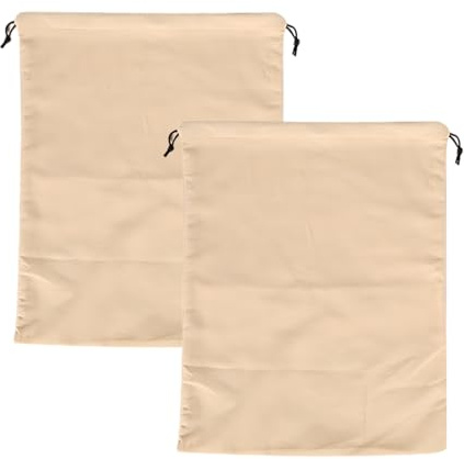 GNHG 2 Stück 40 * 50CM Beutelschutzbeutel,Staubdichte Aufbewahrungstasche aus Wildleder,Schuhtasche Kordelzugbeutel, Aufbewahrungsbeutel,Verhindern Sie Oxidation und Kratzer in den Beuteln-Beige