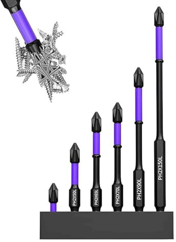 Upgraded High Hardness and Strong Magnetic Bit, Magnetic Impact Phillips Bit, 6Pcs New Anti-Slip and Shock-Proof Bits with Screwdriver Bits, D1 Super Strong Magnetic Drill Screwdriver Bits Set (1Set)