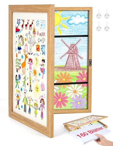 Joyshare A4 Bilderrahmen Kinderzeichnungen holz - Bilderrahmen Wechseln Kinderzeichnungen 24x33x3 cm holz eiche 2 Stück