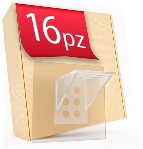 DEKAZIA® 16 Regalbodenträger selbstklebend | Regalbodenhalter selbstklebend Regalboden Halterung Regalbefestigung ohne Bohren Schrankboden Halter Regalbrett Bodenträger für Einlegeboden