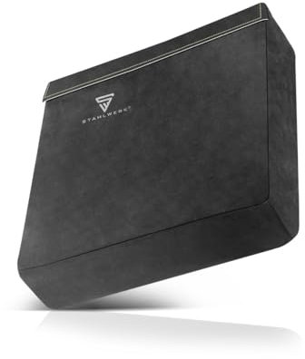 STAHLWERK Schweißerkissen | Sitzkissen | Kniekissen | Kniebrett | Schutzkissen 40 x 40 x 10 cm feuerfeste, flammhemmende Schweißunterlage aus hochwertigem Spaltleder zum Schweißen und Plasmaschneiden