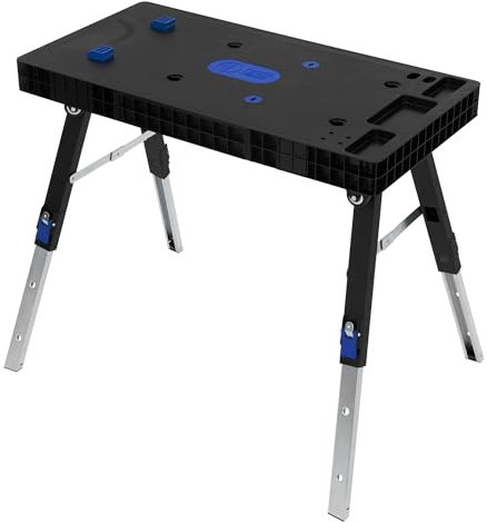 ECD Germany Banco da Lavoro 5 in 1 Multifunzionale Pieghevole 94x48x80 cm Banco da Lavoro Mobile Portata 150 kg Piano di Serraggio Regolabile in Altezza Carrello Rotante Mobile per Officina