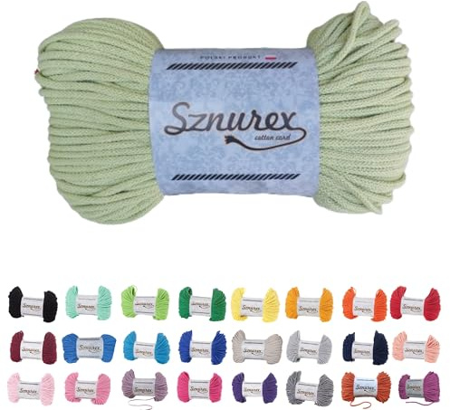 Makramee Garn 5mm x 100m Baumwollschnur Perfekt für DIY, Garn für Makramee-Schnur über 50 Farben Oeko-TEX Zertifiziert - Baumwollkordel, Baumwollgarn mit Polyesterkern