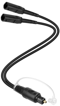 YANBORONSON Cavo Splitter Ottico Digitale 1 Ingresso 2 Uscite, Toslink 1x2 Maschio-Femmina, per Home Theater, TV, Amplificatori, Soundbar, Lettori DVD/CD 30cm