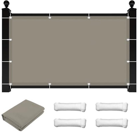 Telo Vela Ombreggiante 4 x 6 m Impermeabile Protezione Raggi UV Vele Ombreggianti Telo Parasole Antivento con Fune e Occhiellato per Esterno Giardino Piscina, Tortora