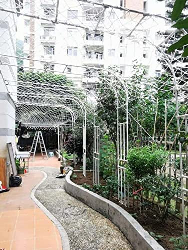Sweet taize Arco de jardín de Medio Arco de Metal, Enrejado para Patio, césped, Patio, 90 cm, Tubo de Acero Blanco