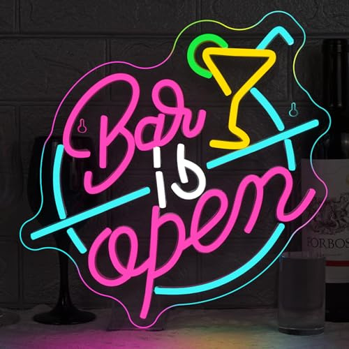 Horseneon Bar Is Open Neon Schild Bar Open Neon Sign Led Schild Dimmbar Leuchtschild Wand Dekor Leuchtreklame Wand Dekor für Beer,Taverne,Clubs,Partys,Geschenk