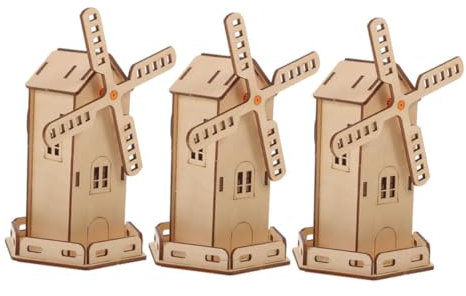 BESPORTBLE 3stücke Solar-bauspielzeug Für Junge Mädchen DIY Solarbetriebenes Bastelmodell Naturwissenschaftliche Experimentierprojekte Handgefertigte Stem-windmühlen-Baukasten