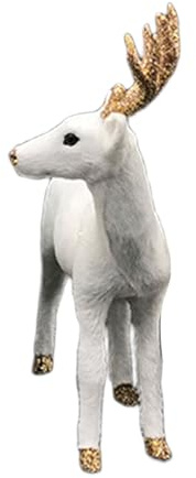 BUBEFSKD Pastiglie di Natale ornamento figure di renna con corna e piedi scintillanti, modello di cervo, decorazione per la casa, regalo di Natale, renne