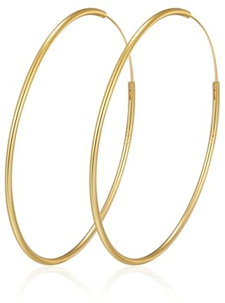 MOROTOLE Creolen Silber 925 für Damen 14 Karat Vergoldete Gold/Silber Endlos Creolenes Hypoallergene Große Ohrringe Gold Silber Creolen 30/40/50/60/70 mm
