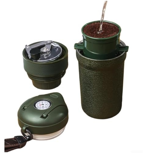 Molinillo de café manual de acero inoxidable con rebaba ajustable para prensa francesa espresso, molinillo de mano portátil para el hogar y viajes (verde)