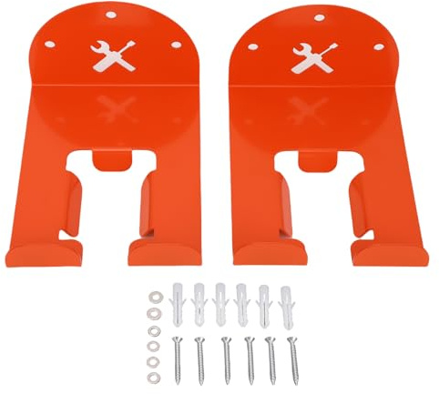 Grass Trimmer Rack Wall Mount Heavy Duty Garage Tool Organizer Hanger for Garden Power Tools Storage Alloy Steel Orange Powder Coating 2 Sets