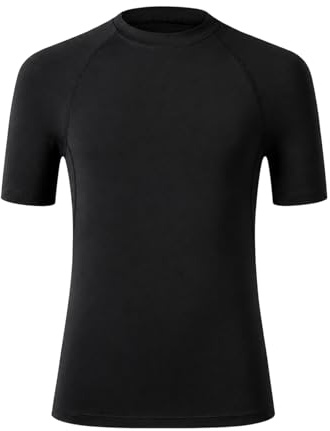 Donason Chemise à Manches Courtes pour Garçons Compression Tshirt Respirant à Séchage Rapide Haut Enfant Couche de Base pour Fitness Athlétique Sous-Vêtement Fonctionnel Jeunes por Course Sport