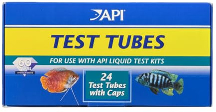 API REPLACEMENT PLASTIC TEST TUBES WITH CAPS For Any Aquarium Test Kit Including API Freshwater Master Test Kit 24-Count Box