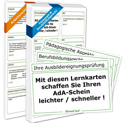 AEVO-Lernkartei (380 Lernkarten) - Kompaktwissen zur Ausbildereignungsprüfung / zum AdA-Schein, Ausbilderschein; Prüfungsjahr 2025/2026