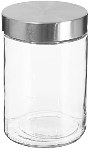 5five - tarro de cristal con tapa de acero inoxidable nixo 1,2l