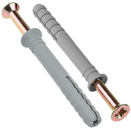 Pack of 100, M6 x 80mm Fix & Fasten Nylon Hammer Fixings Screws CSK Hammerfix