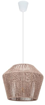 LEDKIA LIGHTING - Lampada a Sospensione Carta Intrecciata | Compatibile con Lampadina E27 fino a 60W | Protezione IP20 per Interni | Regolabile in Lunghezza, Marrone