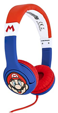 OTL Technlogies Super Mario Junior Casque d'écoute, Filaire, pour Enfants (Produit sous Licence Officielle)