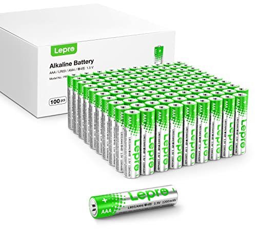 Lepro AAA Batterien, 100 Stück, Alkaline Batterie AAA mit 1.5V - Langlebig, Leistungsstark & Auslaufsicher, Ideal für Fernbedienungen, Spielzeug, Uhren, Taschenlampe UVM
